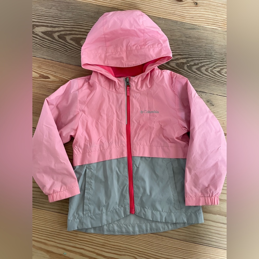 Girl’s Columbia Toddler Rain-Zilla lined Rain Jacket 4T Pink